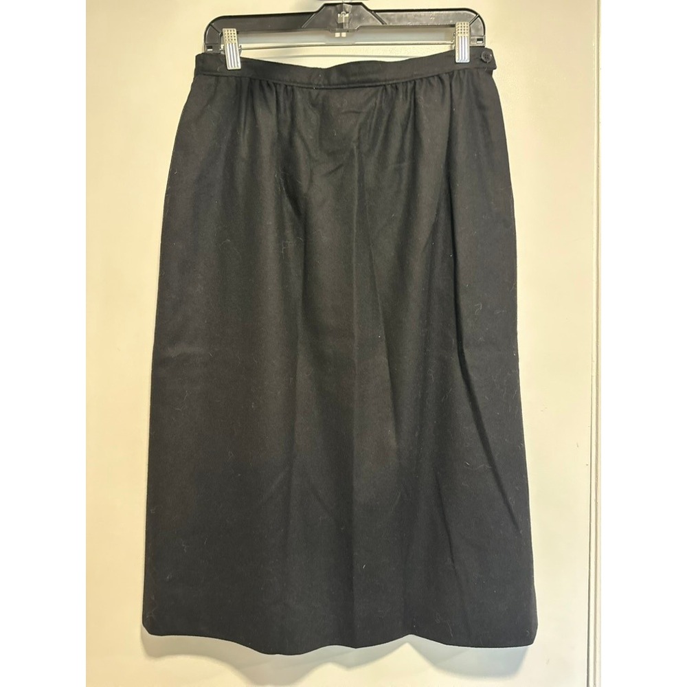Pendleton Vintage 80s Dark Academia Midi Pencil Skirt Sz:12 Black Wool